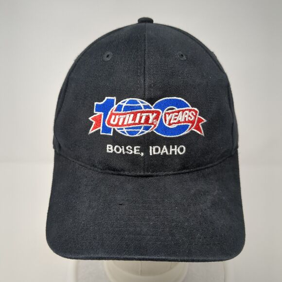 100 Utility Years Strapback Hat Black One Size Adjustable Embroidered - Picture 2 of 8